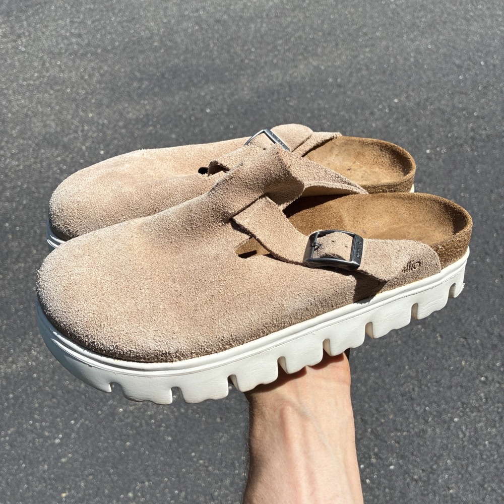 Birkenstock Papillio Womens Boston Chunky Suede Warm Sand 41 (US 10-10.5)